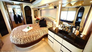 Every tour bus needs a leopard print bed, right?