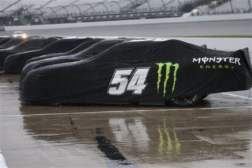 Rain pelted Richmond, giving the pole position to Larson.