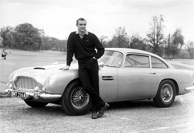 Sean Connery with the iconic DB5.
