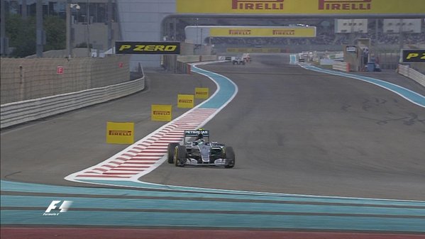 Rosberg begins his runaway victory at Abu Dhabi.