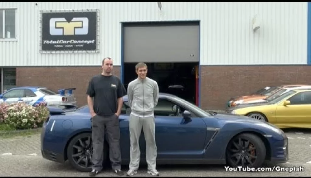 F1 Driver Vitaly Petrov picked up his Nissan GT-R inside Holland