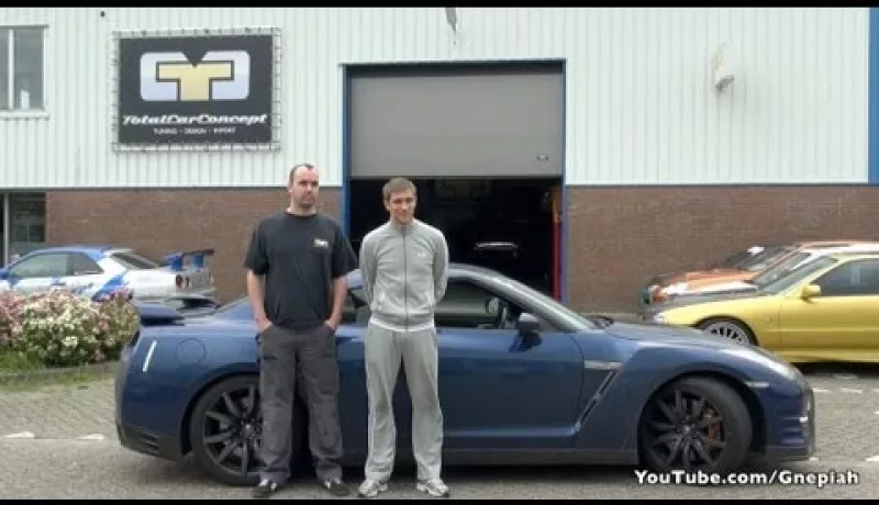 F1 Driver Vitaly Petrov picked up his Nissan GT-R inside Holland