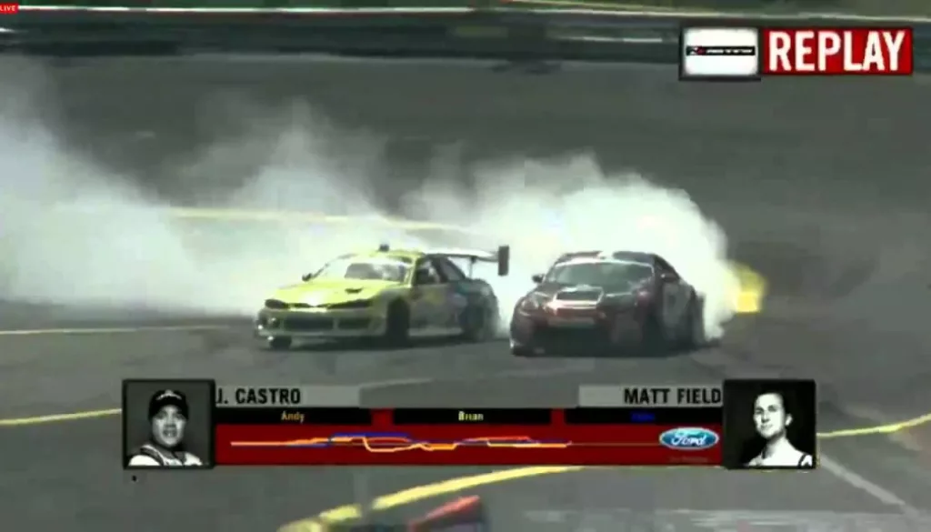 Jonnattan Castro versus Matt Field formula drift 2013 Round 4 match!