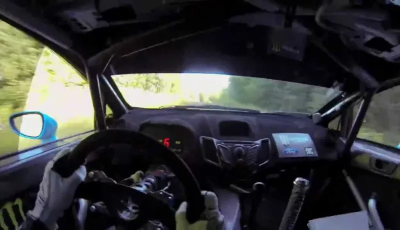 Ken Block & Alex Gelsomino take on the Ojibwe Forest in a Ford Fiesta HFHV