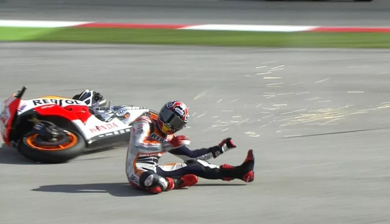 Marc Marquez crash Misano 2013 – MotoGP WUP Action