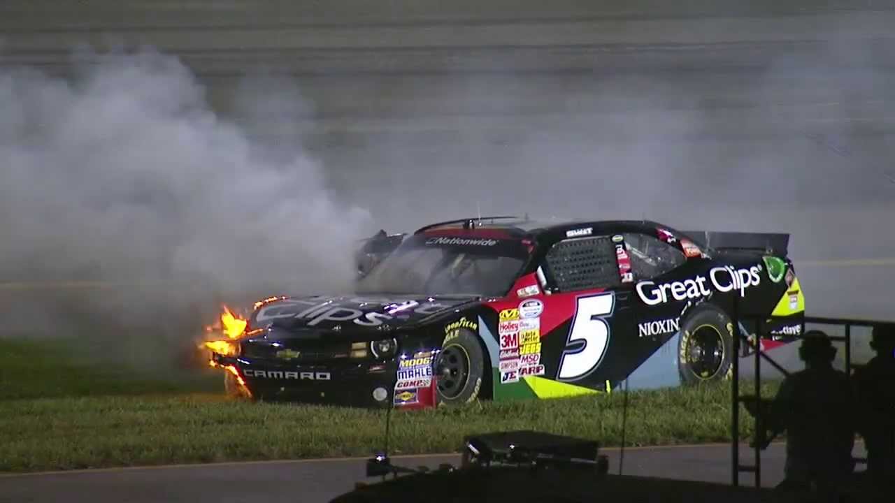 NASCAR – @BradSweet49 Catches Fire!