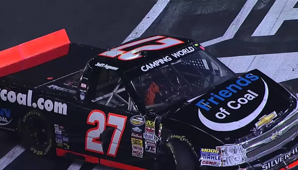 NASCAR Jeff Agnew brings out the caution at Bristol
