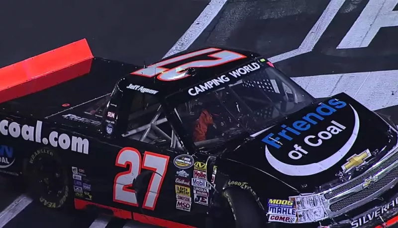 NASCAR Jeff Agnew brings out the caution at Bristol