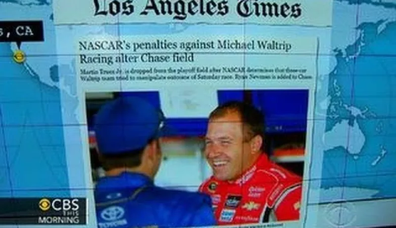 Headlines: NASCAR fines Michael Waltrip racing team $300K for spin-out