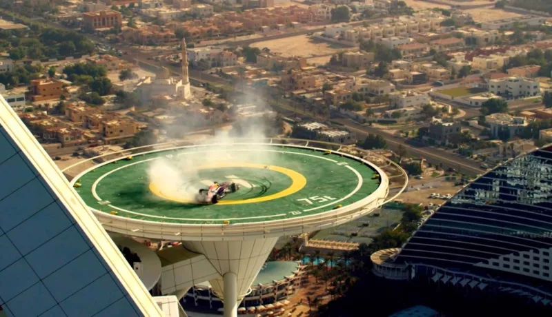 Red Bull Racing F1 Stunt about Burj Al Arab Helipad (Official Video)