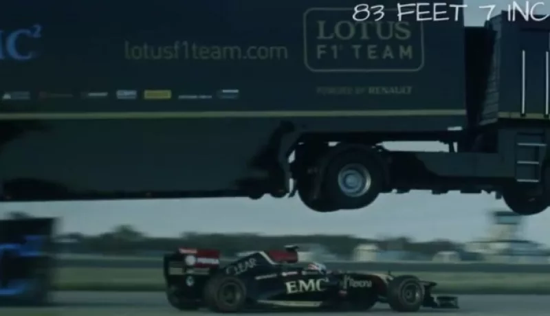 Lotus Won’t Win Abu Dhabi – Decides To Jump A Semi Over Their Car Instead