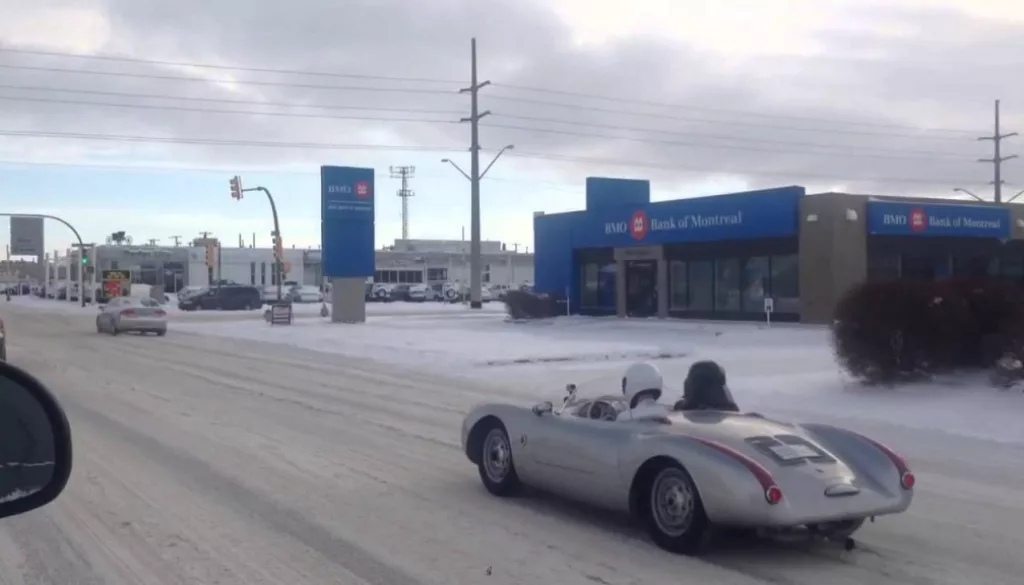 The Stig’s Canadian Cousin And Darth Vader Drive A Porsche Spyder In The Snow