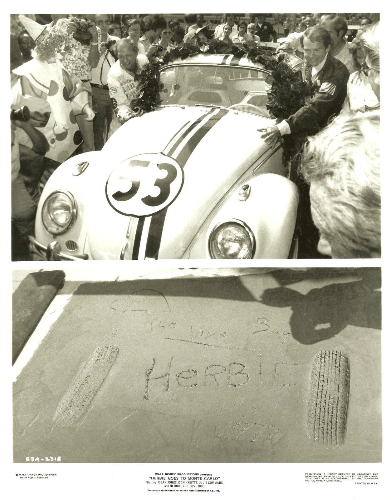 Herbie putting his "footprints" in the Hollywood Walk of Fame.