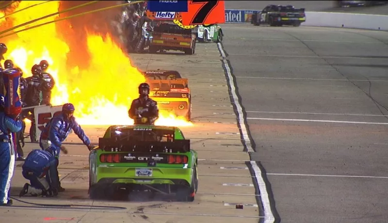 Hot Enough For Ya? Fireball Erupts In Pit At NASCAR Race