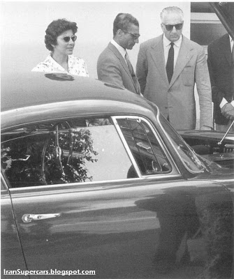 Enzo Ferrari personally handing over the keys of the 1957 Ferrari 410 Superamerica to the Shah of Iran and his Queen, Soraya.