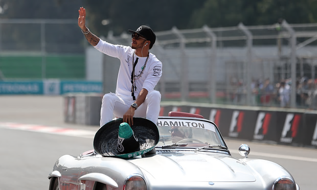 Lewis Hamilton not bothering to take off his earbuds while preparing to mail in his 2015 Mexican Jumping Bean Grand Prix performance.