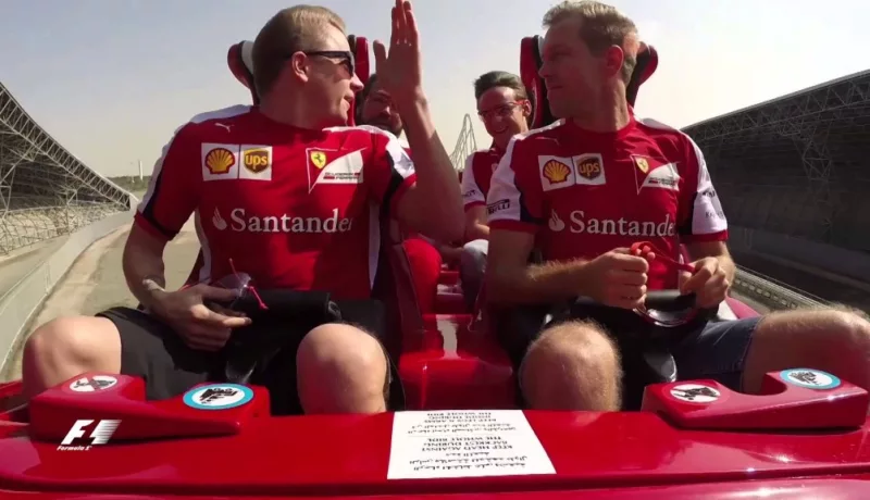 Raikkonen And Vettel Ride Rollercoaster At Ferrari World