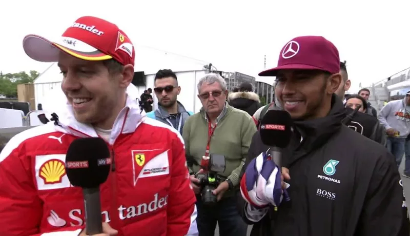 Sebastian Vettel, Lewis Hamilton And Seagulls