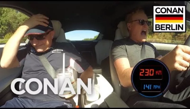 Conan Speeds 141 Miles Per Hour On The Autobahn