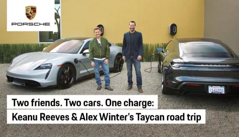 Bill And Ted Drive A Porsche Taycan