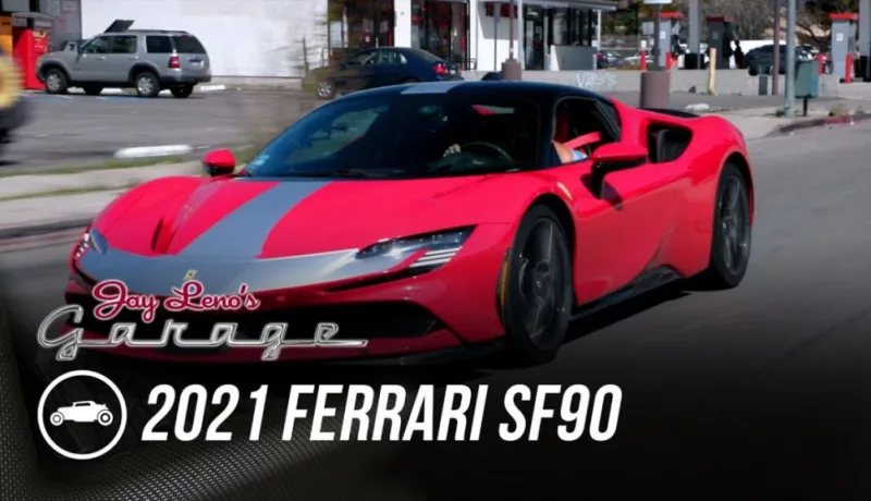A 2021 Ferrari SF90 Emerges From Jay Leno’s Garage